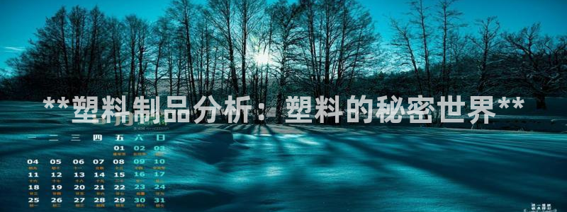 太阳成集团没有赌业吗：**塑料制品分析：塑料的秘密世界**